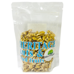 Heritage Raw Walnuts, no-shell confectionery snacks, showing close-up of fresh, natural walnuts with textured shells.