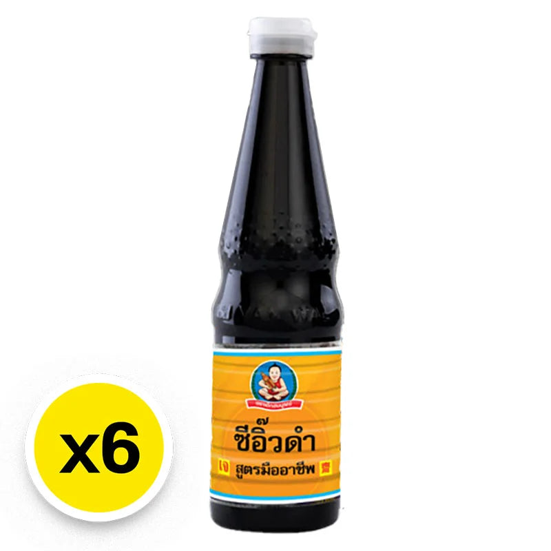 DEK SOM Boon Black Soy Sauce 370ml x6