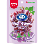 Amos 4d Gummy Center Filled Grape confectionery snack with purple grape-flavored gummy exterior and sweet center filling.