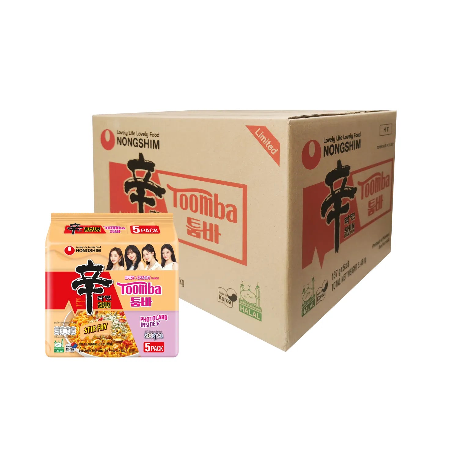 Nongshim Toomba Shin Ramyun Stir Fry 1 Box Has 8 Packs