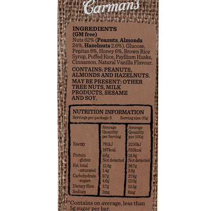 Carman's Almond Hazelnut & Vanilla Nut Bars