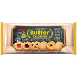Tatawa Assorted Butter Cookies arranged on a plate, showcasing golden-brown confectionery snacks with a buttery texture.