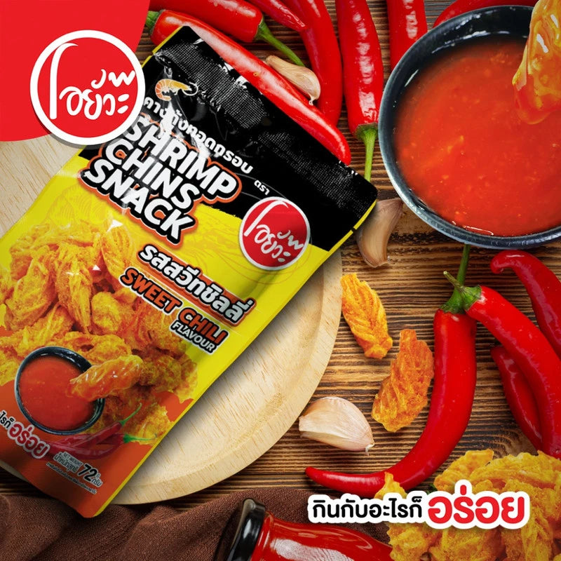 O-yua Crispy Fried Shrimp Chin Sweet Chili Flavor Snack Sold In