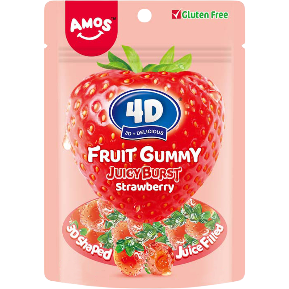 Amos 4d Gummy Center Filled Strawberry