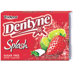 Dentyne Splash Strawberry gum in bright packaging, showcasing fresh strawberry-flavored chewing gum for confectionery snacking.