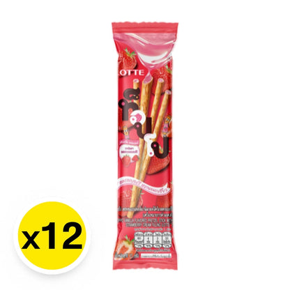 Toppo Pretzel Stick With Strawberry Cream Filling 11g x12