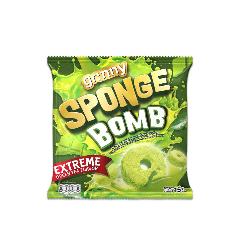 Grinny Sponge Bomb Snack Extreme Green TEA Flavor 15g x12