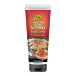 Pure Foods Thai Barbecue Sauce 275g bottle showing the label and packaging for dry grocery, gluten-free Thai BBQ sauce.