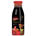 Bottle of Squid Mala Spicy Fish Sauce for cooking and seasoning, featuring a red cap and clear label on a white background.