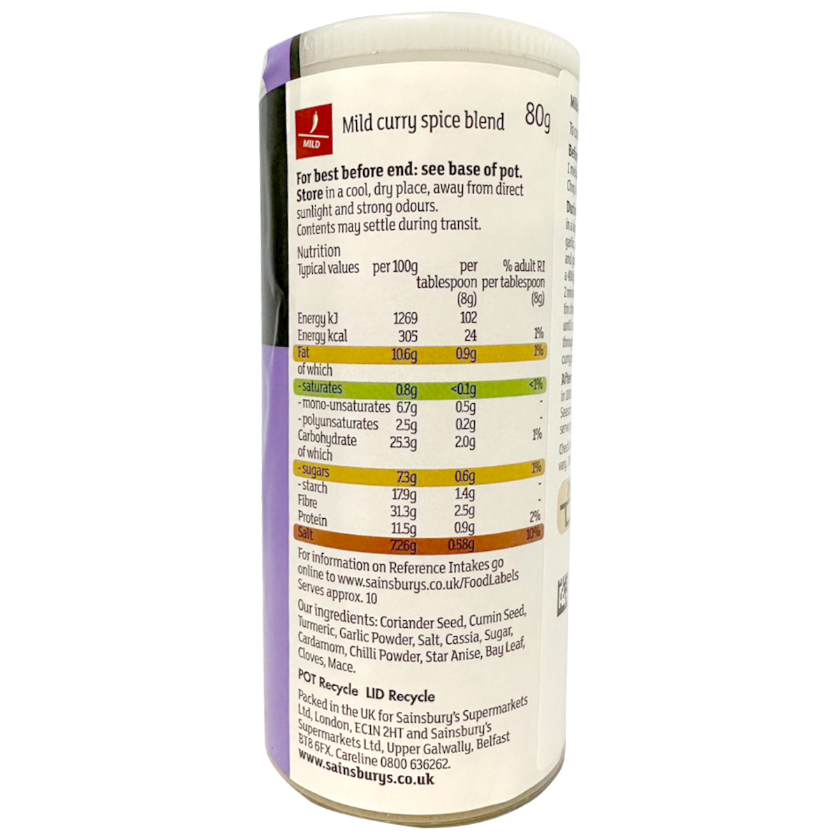 Sainsbury's Itc Mild Curry Powder