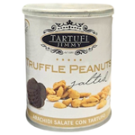 Tartufi Truffle Peanuts in a clear bowl, showcasing glossy coated peanuts with a hint of truffle flavor, perfect for snack lovers.