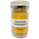 Sainsbury's ground cinnamon in a spice jar, showcasing its rich brown powder used for baking and cooking.