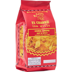 El Charro Mexican Corn Chips Hot & Spicy confectionery snack in a colorful bag with spicy chili flavor visible.