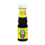 Deksomboon Thin Soy Sauce 150ml bottle, dry grocery product with clear label and dark soy sauce inside