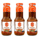 Three bottles of J-Lek Jaew Hon Dipping Sauce, 355G each, featuring clear bottles with red and white labels.