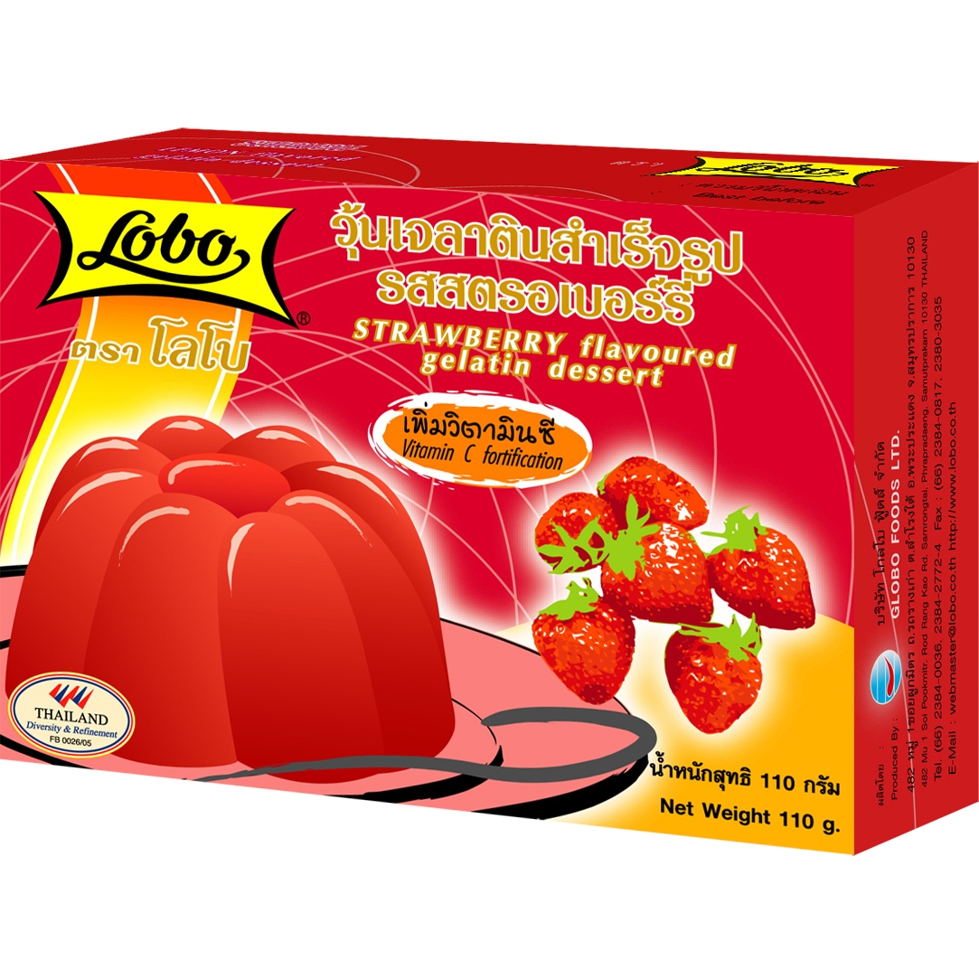 Lobo Strawberry Flavor Gelatin