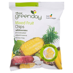 Greenday mixed fruit chips, colorful confectionery snacks with dried fruit slices and pieces in a vibrant mix.