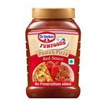 Dr. Oetker Pasta and Pizza Red Sauce 315g jar, showing vibrant red tomato sauce for Italian dishes in a dry grocery product image.