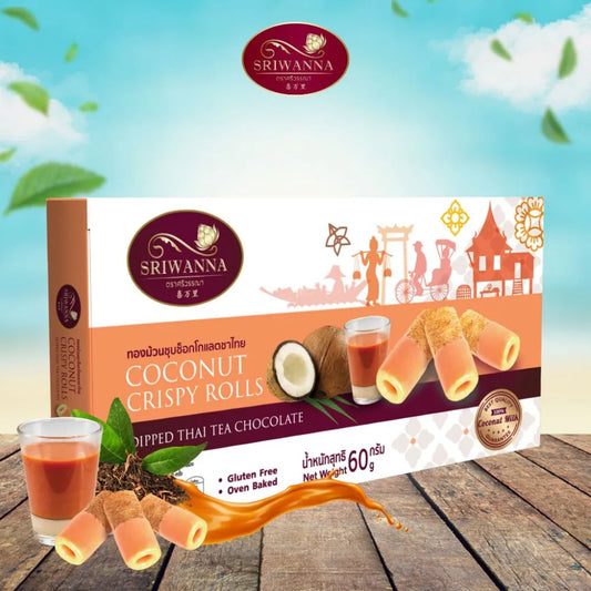 Sriwanna Coconut Crispy Rolls Dipped Thai TEA 60g