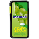 Mentos Sugar Free Grape Mint flavored confectionery snacks in a colorful display of candies.