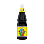 Deksomboon Thin Soy Sauce in 1000ml bottle, dry grocery product with clear label and dark soy sauce inside.