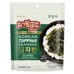 Masita Korean seaweed topping snack in original flavor, crispy and flaky confectionery snack with seaweed on a white background.