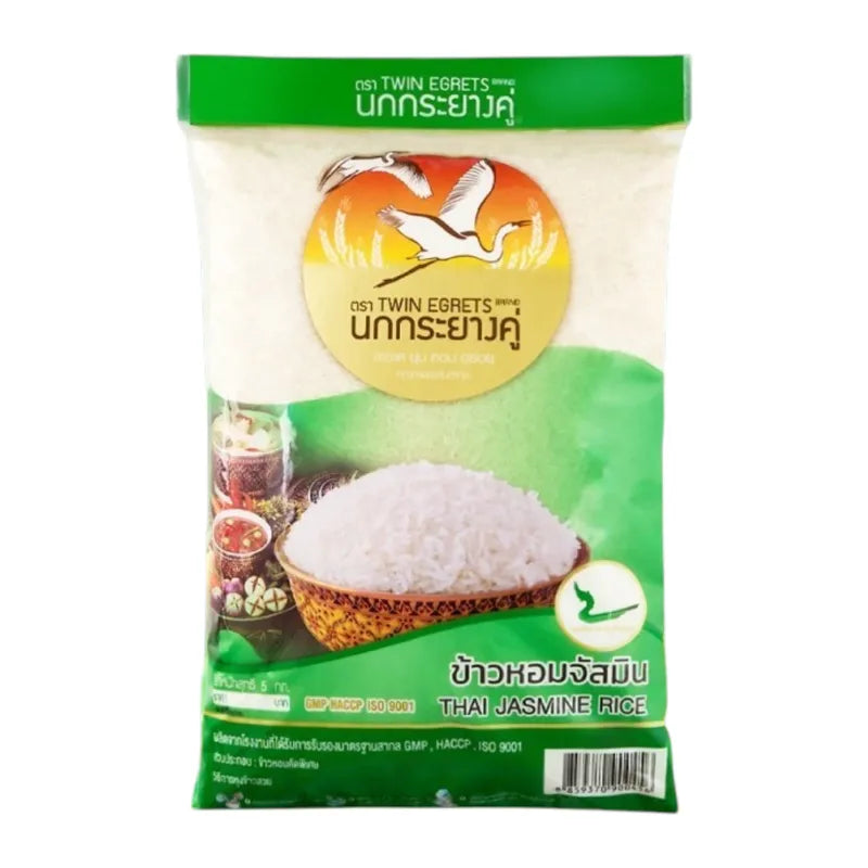 Nokkrayangkoo Double Egret Jasmine Fragrant Rice Green Bag