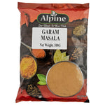 Makro Garam Masala spice in 500g pack, dry grocery product showing a colorful blend of ground spices in a sealed packet.