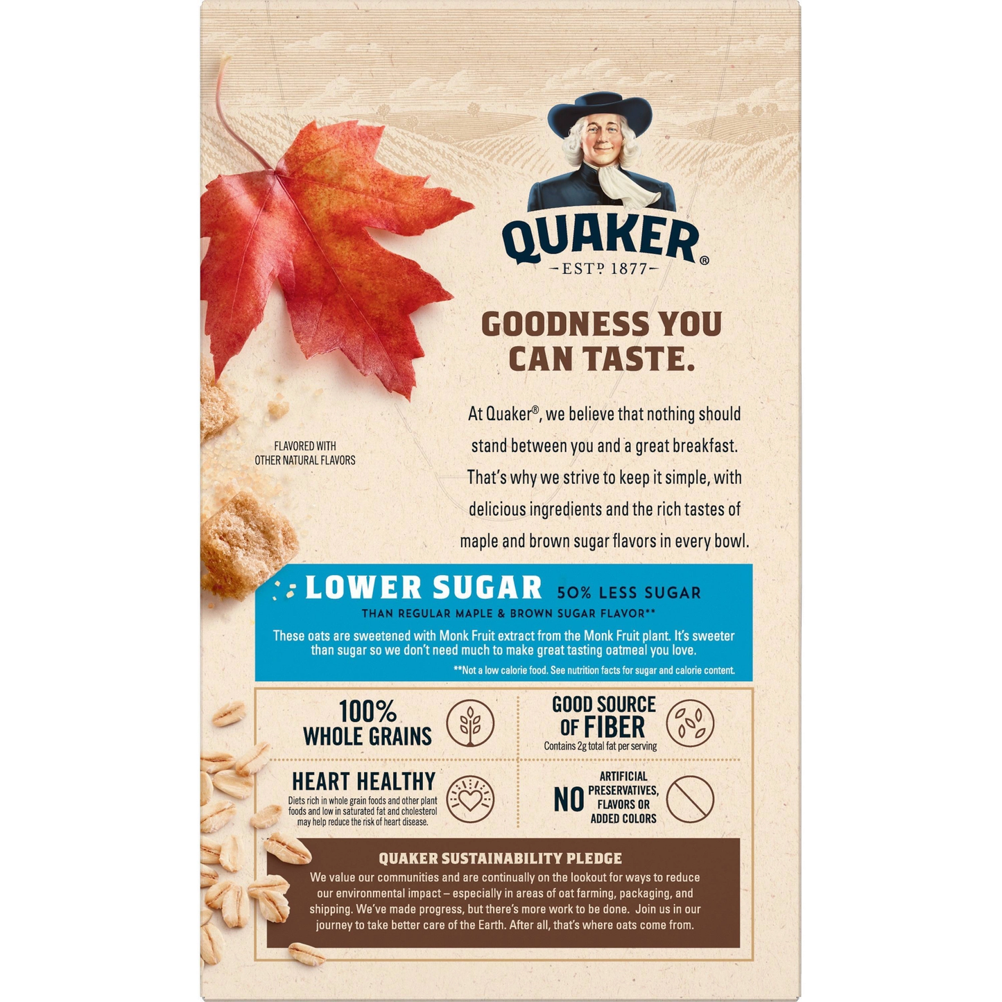 Quaker Instant Oatmeal, Maple & Brown Sugar Low Sugar