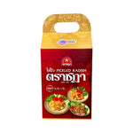 Chada Radish Souvenirs from Ratchaburi, popular dry grocery sweet radish snack in a colorful package.