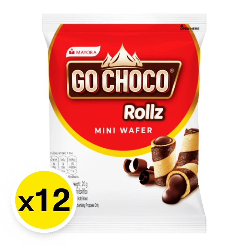 GO Choco Wafer Rolls Mini 20g x12