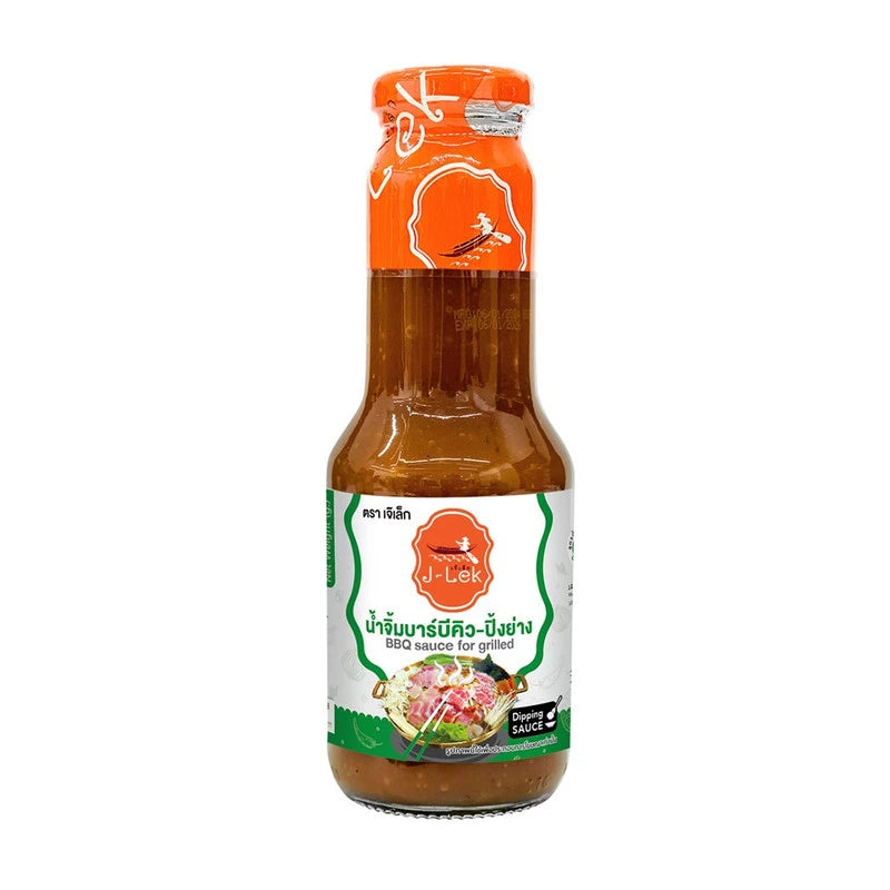 J-LEK barbecue dipping sauce in a 340g jar, perfect for grilling and enhancing grilled meats with rich flavor.