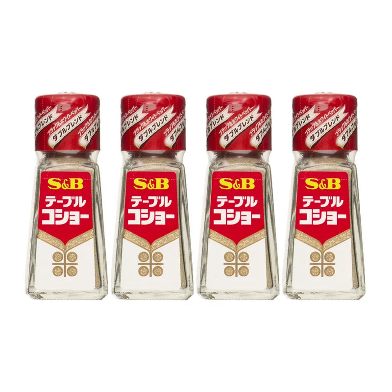 S & B Table Pepper Kosho Blend Of Black And White Bottles 20g x4