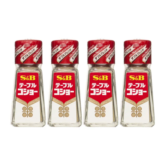 S & B Table Pepper Kosho Blend Of Black And White Bottles 20g x4