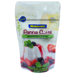 Creamy McGarrett Panna Cotta in a glass dish, showcasing its smooth texture and rich vanilla flavor.
