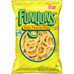Crunchy Funyuns onion flavored rings, a popular snack from the Funyuns brand, with golden crispy texture and onion seasoning.