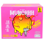 Munchhh spicy cheese flavored protein snack in colorful packaging, showcasing a crunchy confectionery snack with bold cheese seasoning