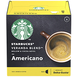 Starbucks Veranda Blend Americano drink in a clear glass with a dark espresso and hot water, topped with a light crema.