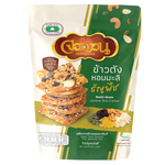 Jornguan Multi Grain Rice Cracker, a crunchy confectionery snack with visible multi grain toppings and golden-brown appearance.