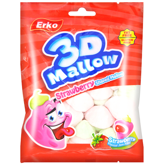 Erko Mallow 3d Strawberry Jam Filled Strawberry Flavour