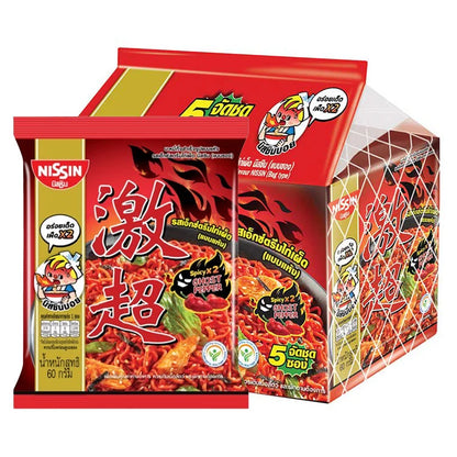 NISSIN Instant Noodles Extreme Hot Chili Chicken Flavor 60g x5