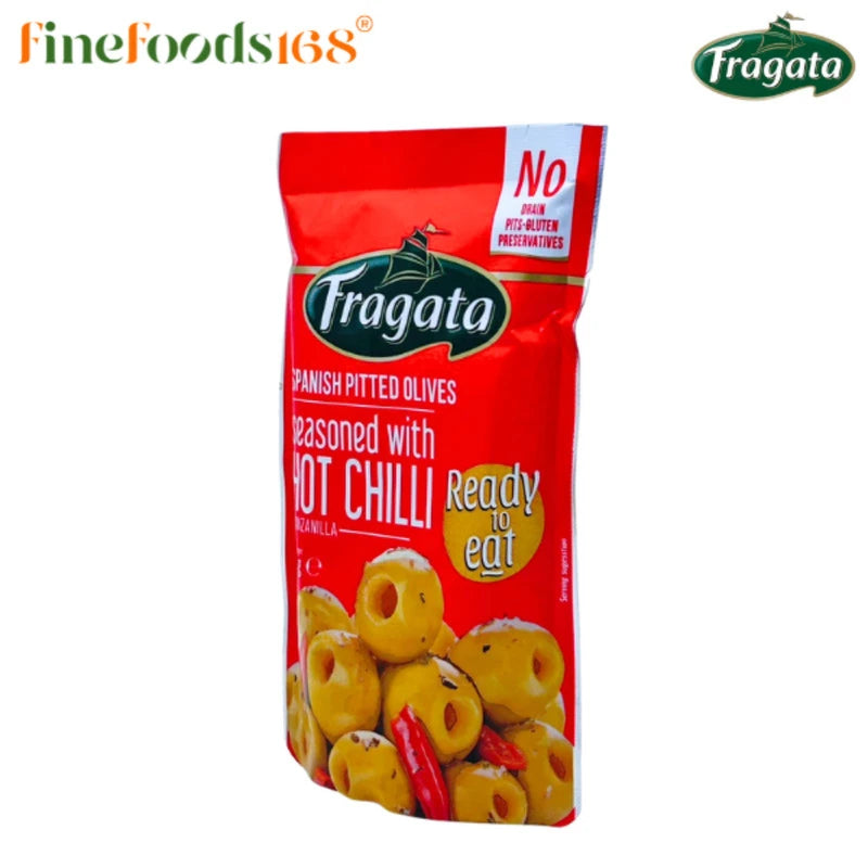 Fragata Pitted Olives Seasoned Hot Chilli 70g