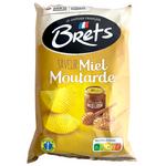 Brets Honey Mustard Potato Chips, crunchy confectionery snack with honey and mustard flavor in a colorful bag.