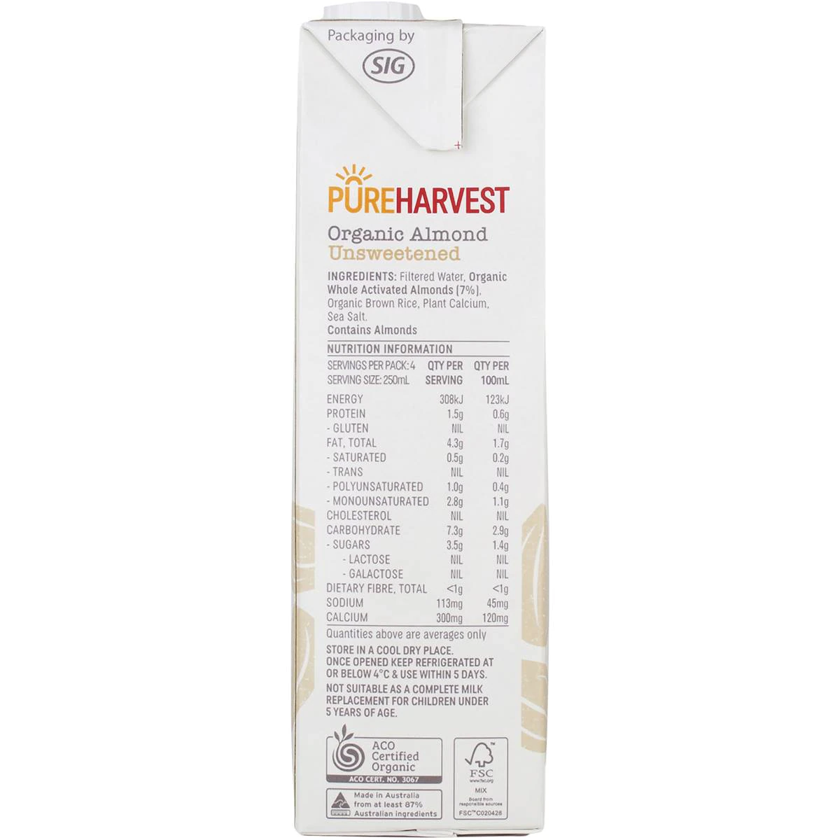Pureharvest Organic Unsweetened Almond Milk