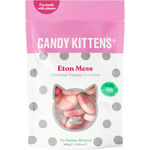 Candy Kittens Eton Mess gourmet sweets, colorful confectionery snacks with fruity and creamy flavors, in bright packaging.
