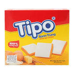 TIPO Milk Cream Egg Cookie 250g, dry grocery snack with crispy cookies filled with creamy milk filling, shown in the image.