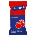 Savepak Tomato Sauce 1kg bottle, dry grocery product with bright red label and cap, showcasing the packaging design.