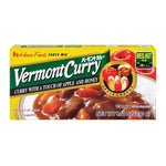 House Vermont Curry Medium Hot 230g dry grocery package with curry blocks and vegetables.