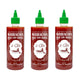 Three bottles of J-LEK Sriracha Hot Chili Sauce in 260g packs, showcasing spicy red chili sauce with a smooth texture.