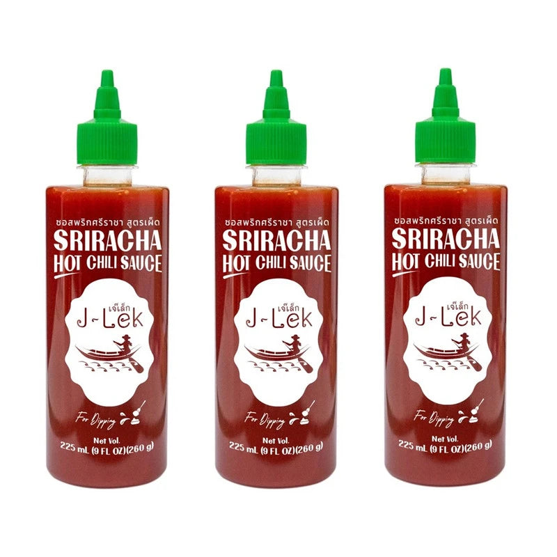 J-lek Sriracha Chili Sauce Spicy Formula Pack Of 3 Bottles 260g